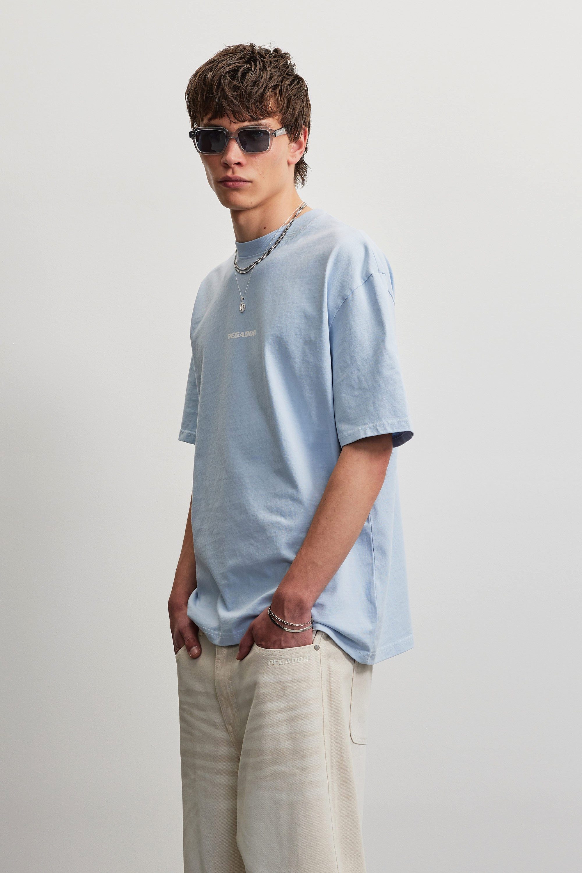 PEGADOR Rundhalsshirt COLNE LOGO OVERSIZED TEE Baumwolle, oversize