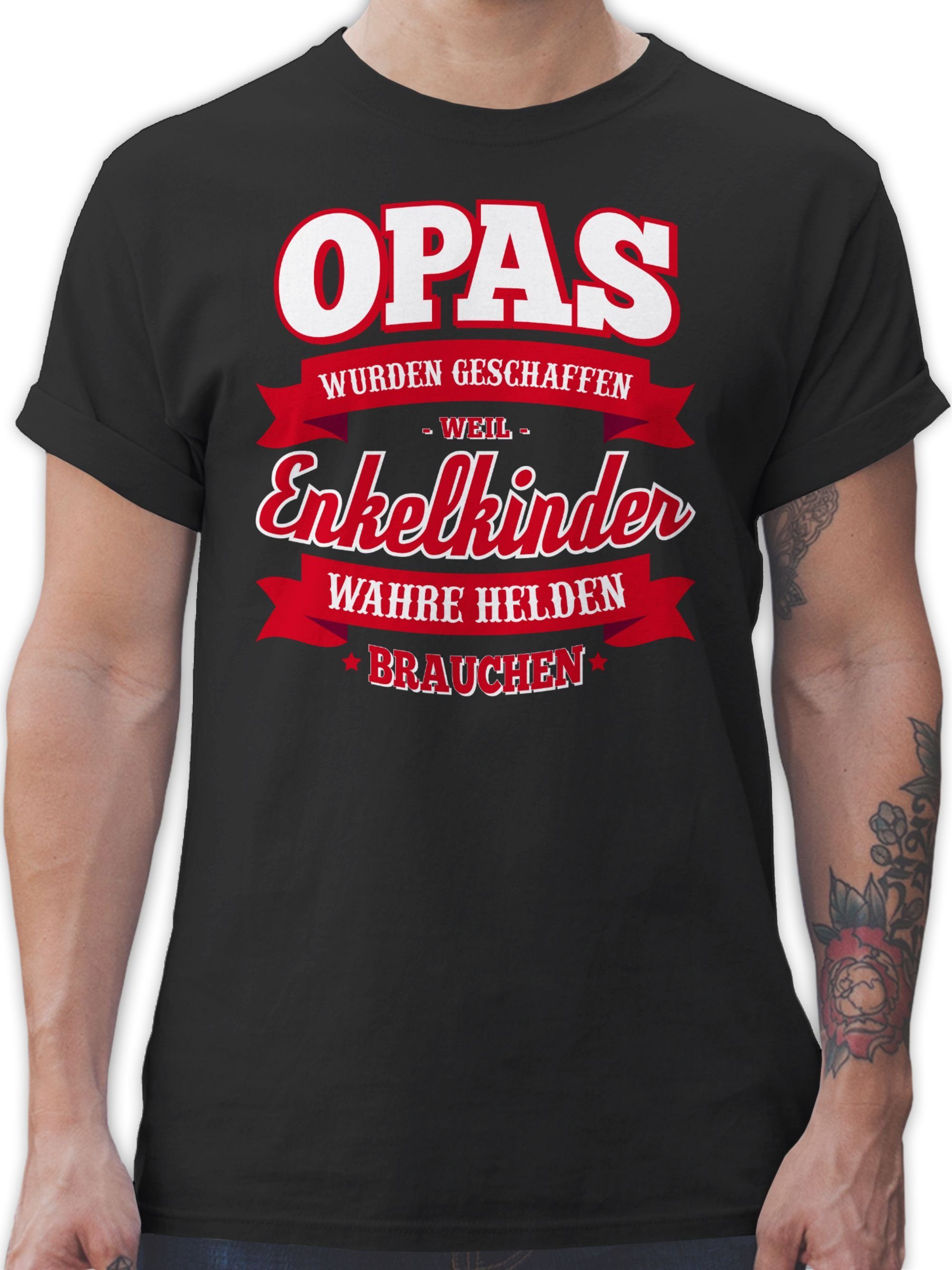 Shirtracer T-Shirt Opas wurden geschaffen weil Enkelkinder wahre Helden brauchen Opa Geschenke