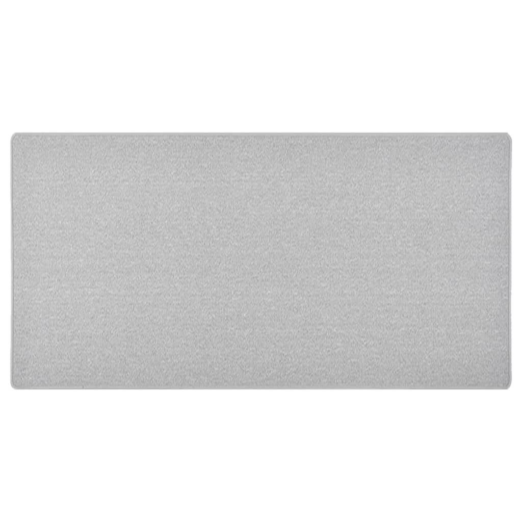 vidaXL Teppich Teppichläufer Hellgrau 80x150 cm, Rechteckig, Höhe: 0.3 mm