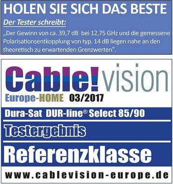 DUR-line DUR-line Select 85/90cm Rot Satelliten-Schüssel - 3 x Test + Sehr gut Sat-Spiegel