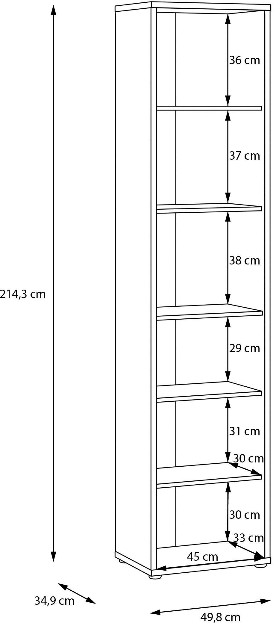 FORTE Mehrzweckregal Alice Springs, diverse Höhen, Breiten, Dekore, Einlegeböden variabel – Bild 5 von 5