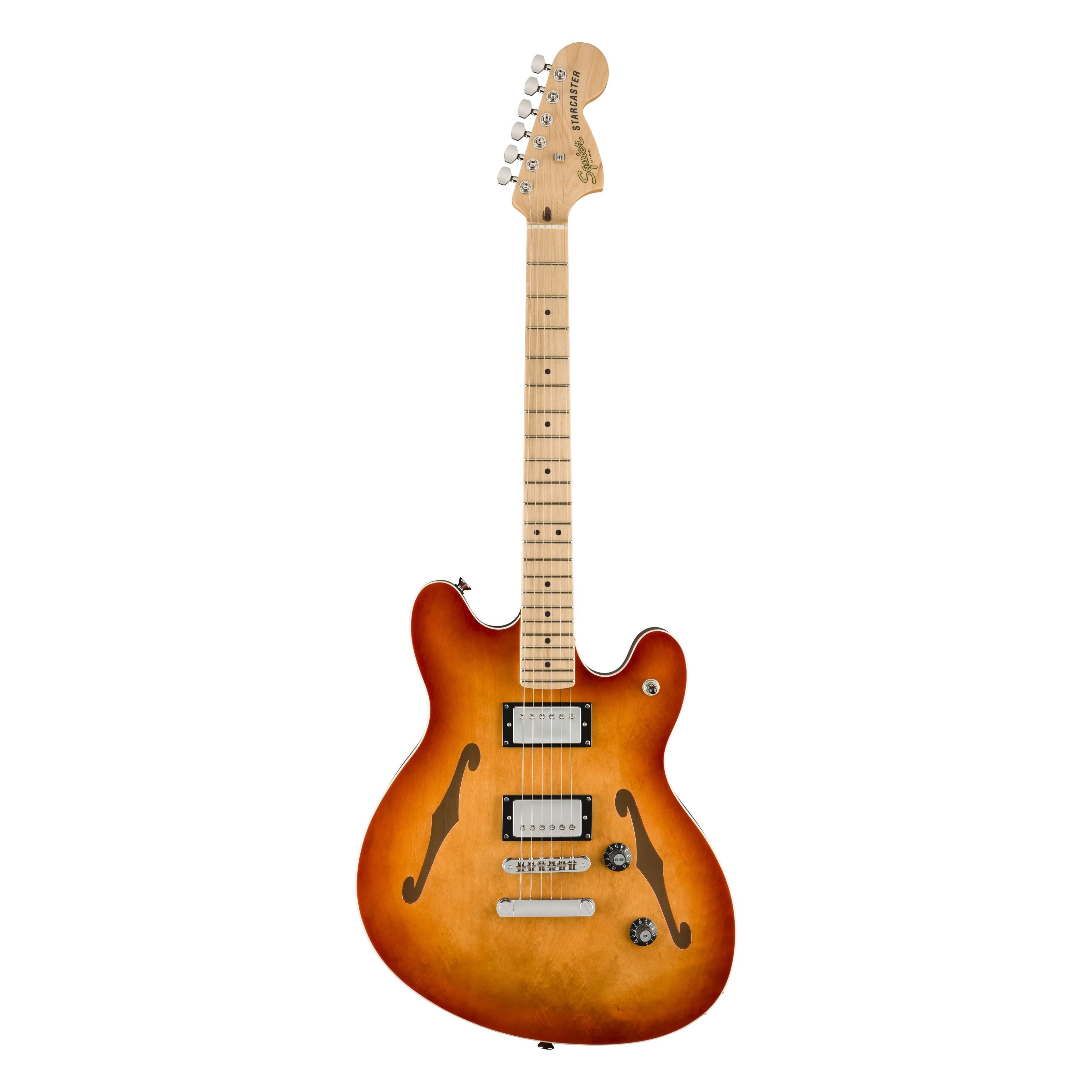 Squier E-Gitarre, E-Gitarren, Andere Modelle, Affinity Starcaster Deluxe SSB Sienna Sunburst - E-Gitarre