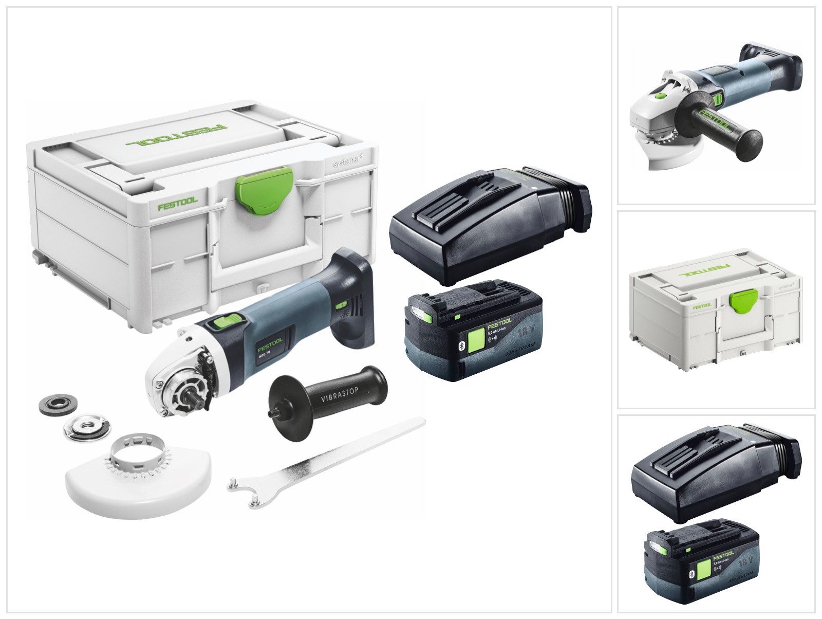 FESTOOL Winkelschleifer AGC 18-125 EB-Basic Akku Winkelschleifer 18 V 125 mm Brushless + 1x A