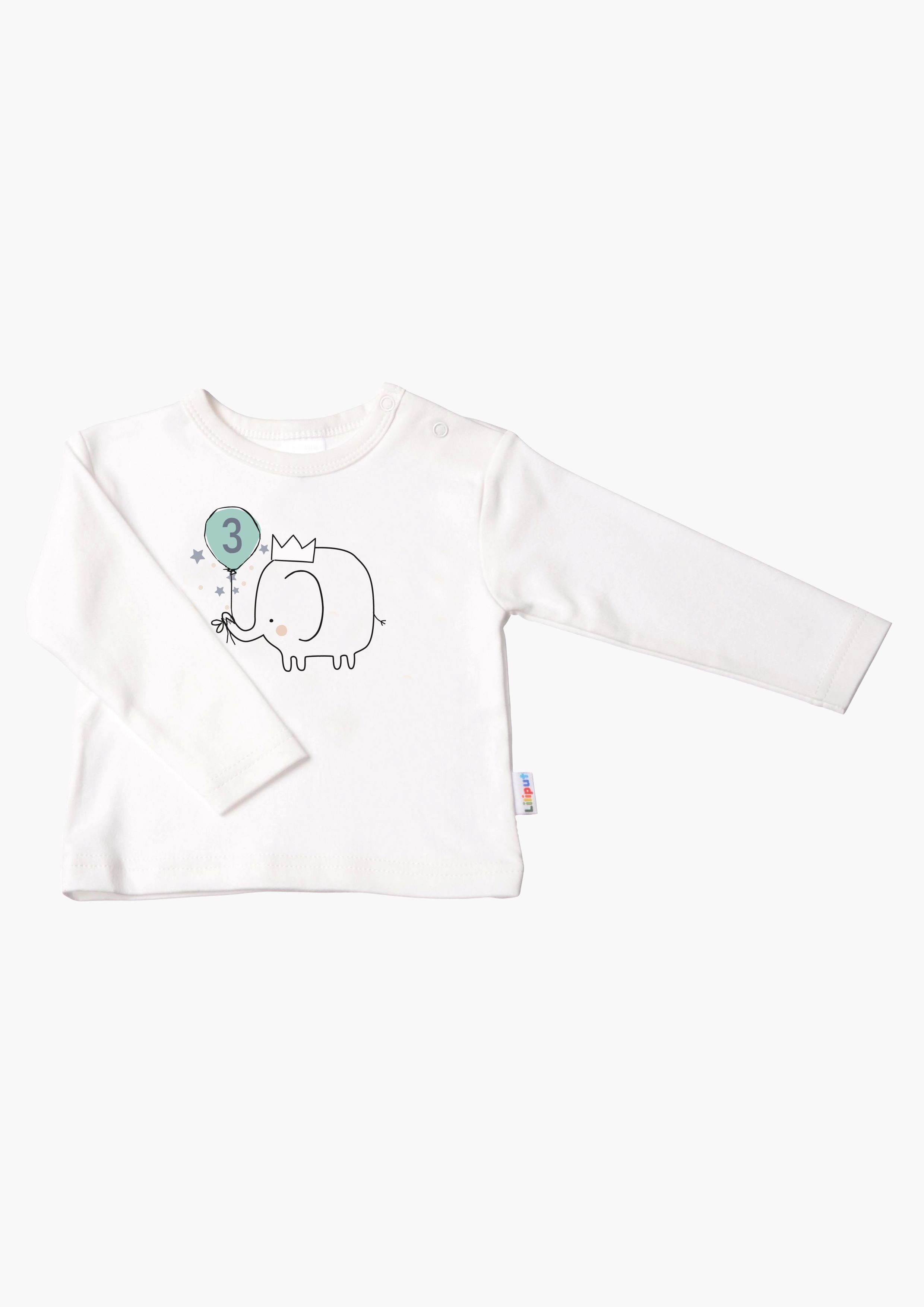 Langarmshirt mit auf Liliput der Druckknöpfen 3 Schulter Elefant