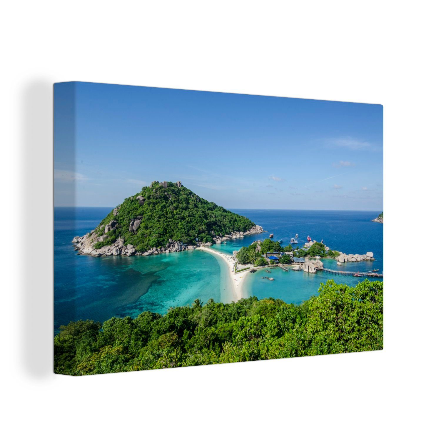 OneMillionCanvasses® Leinwandbild Inseln vor Ko Tao Thailand, (1 St), Wandbild Leinwandbilder, Aufhängefertig, Wanddeko, 30x20 cm