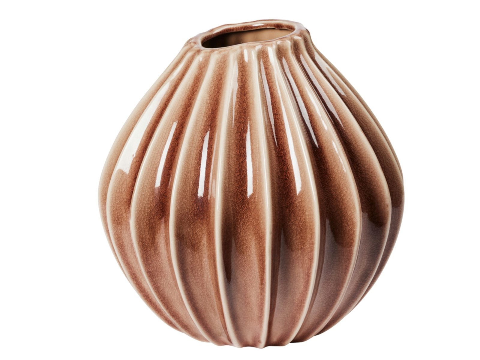 Broste Copenhagen Dekovase Wide Vase Fawn braun L 30cm (Vasen)