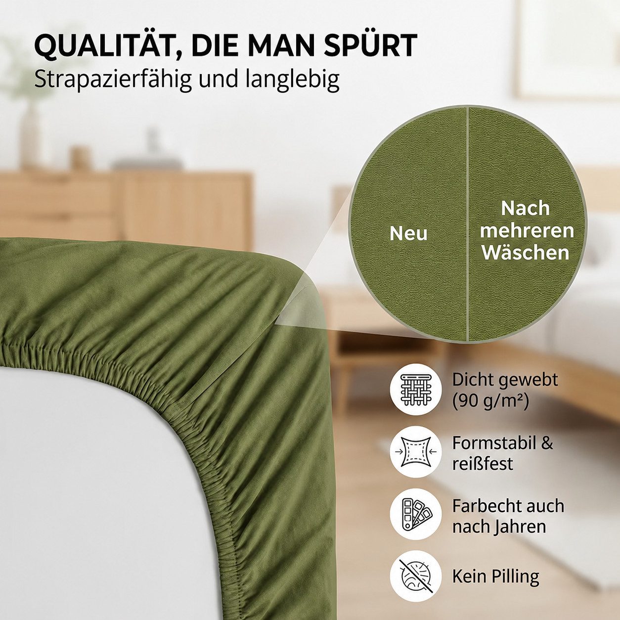 Komfortec Spannbettlaken Boxspringbett bis 15cm - 30cm Matratzenhöhe, Mikrofaser, Gummizug: Rundum, (1 Stück), 140x200 cm, Grau – Bild 5 von 5