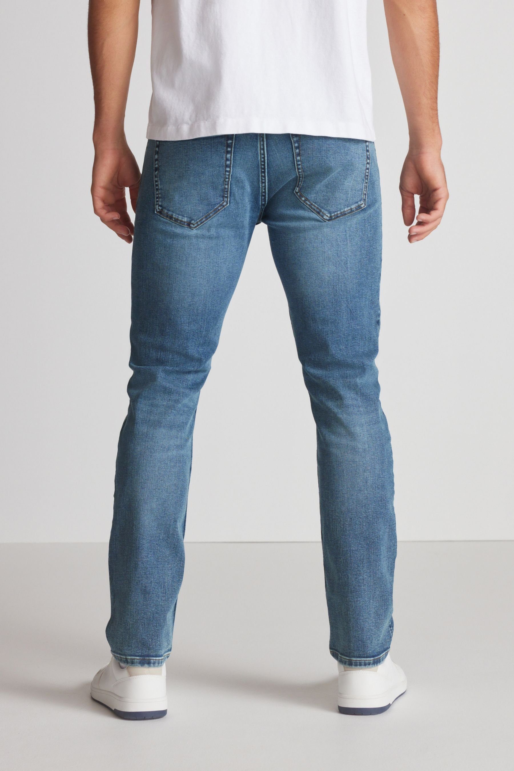 Slim Slim-fit-Jeans Blue Essential Mid Vintage (1-tlg) Jeans Fit Stretch Next mit