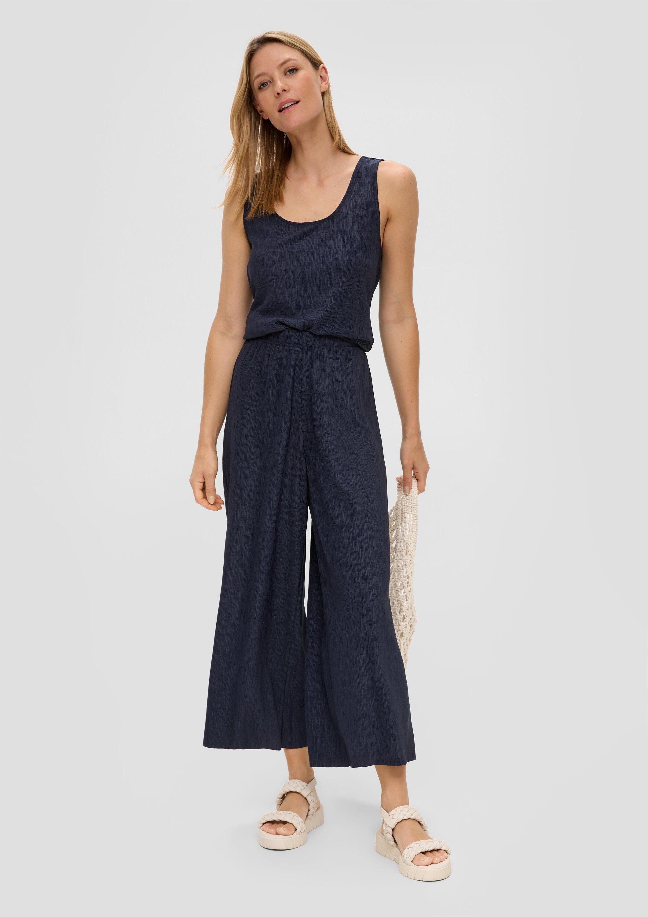 s.Oliver Culotte Hose Plissierte Wide-Leg-Hose mit Elastikbund günstig online kaufen