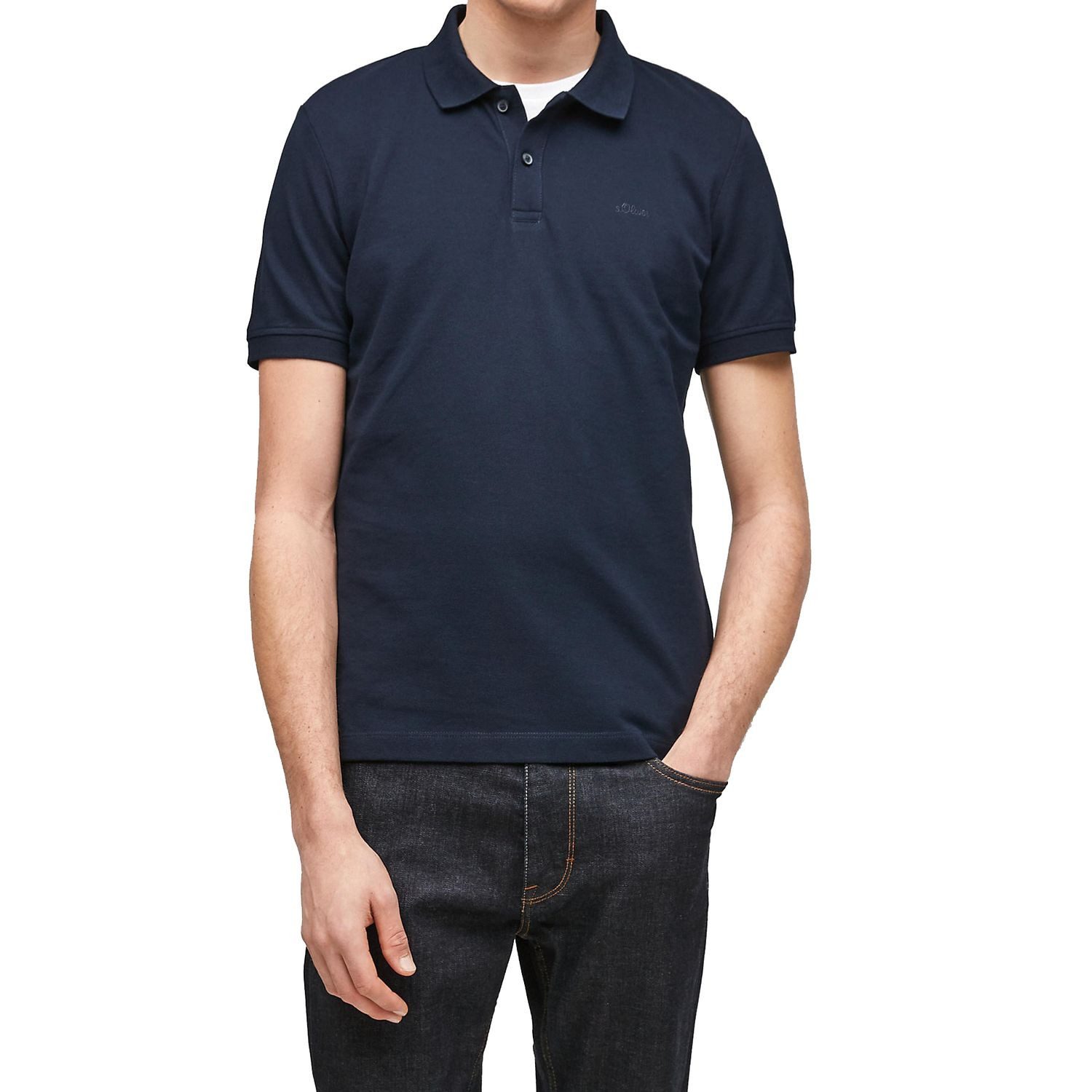 s.Oliver Poloshirt (2-tlg) 2 Knöpfe, Logo-Stickerei, klassisch, sportive Piqué-Struktur, 2er Pack