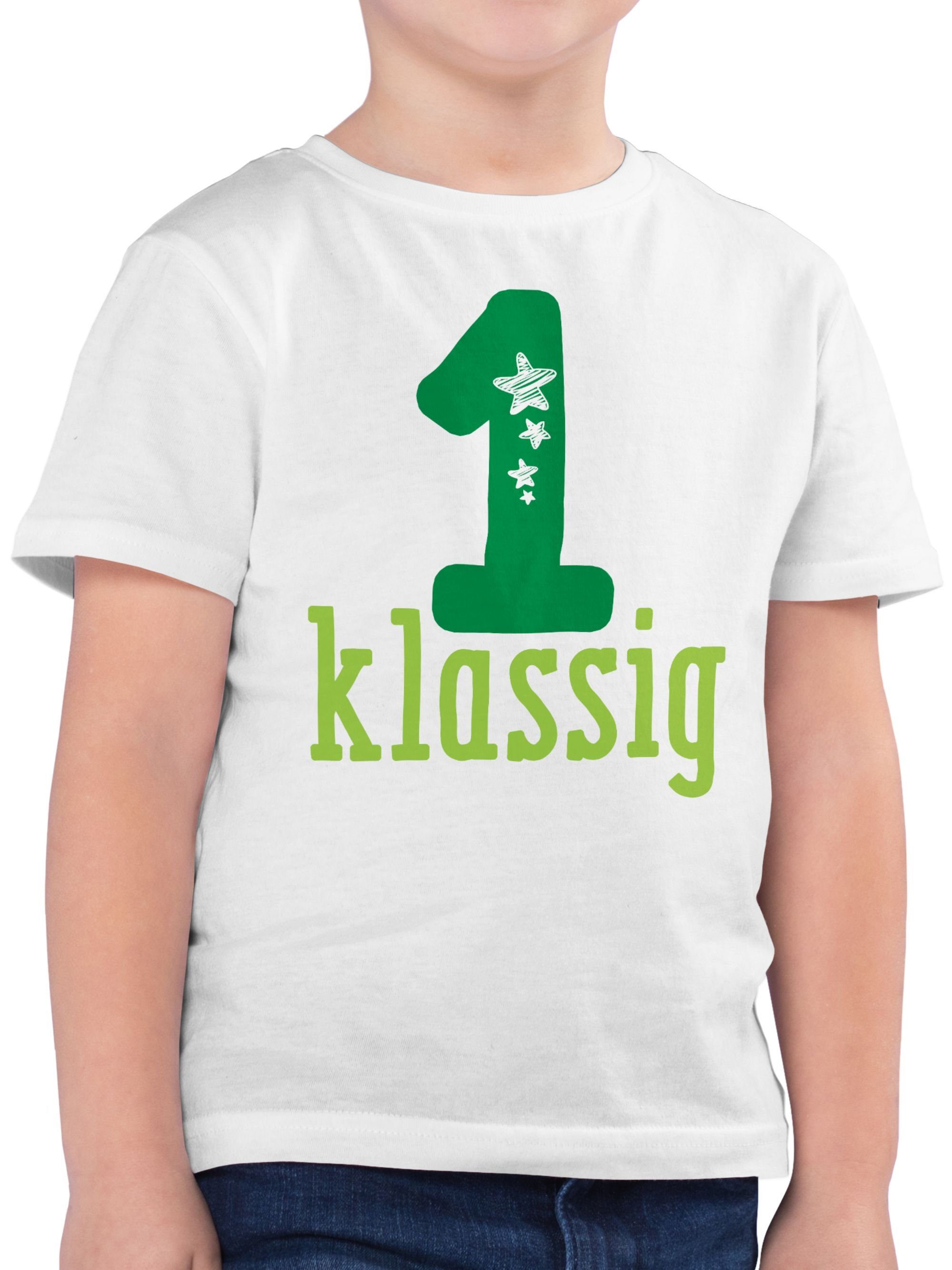 Shirtracer T-Shirt 1. klassig 1. Klasse (1-tlg) Einschulung Junge Schulanfang Geschenke