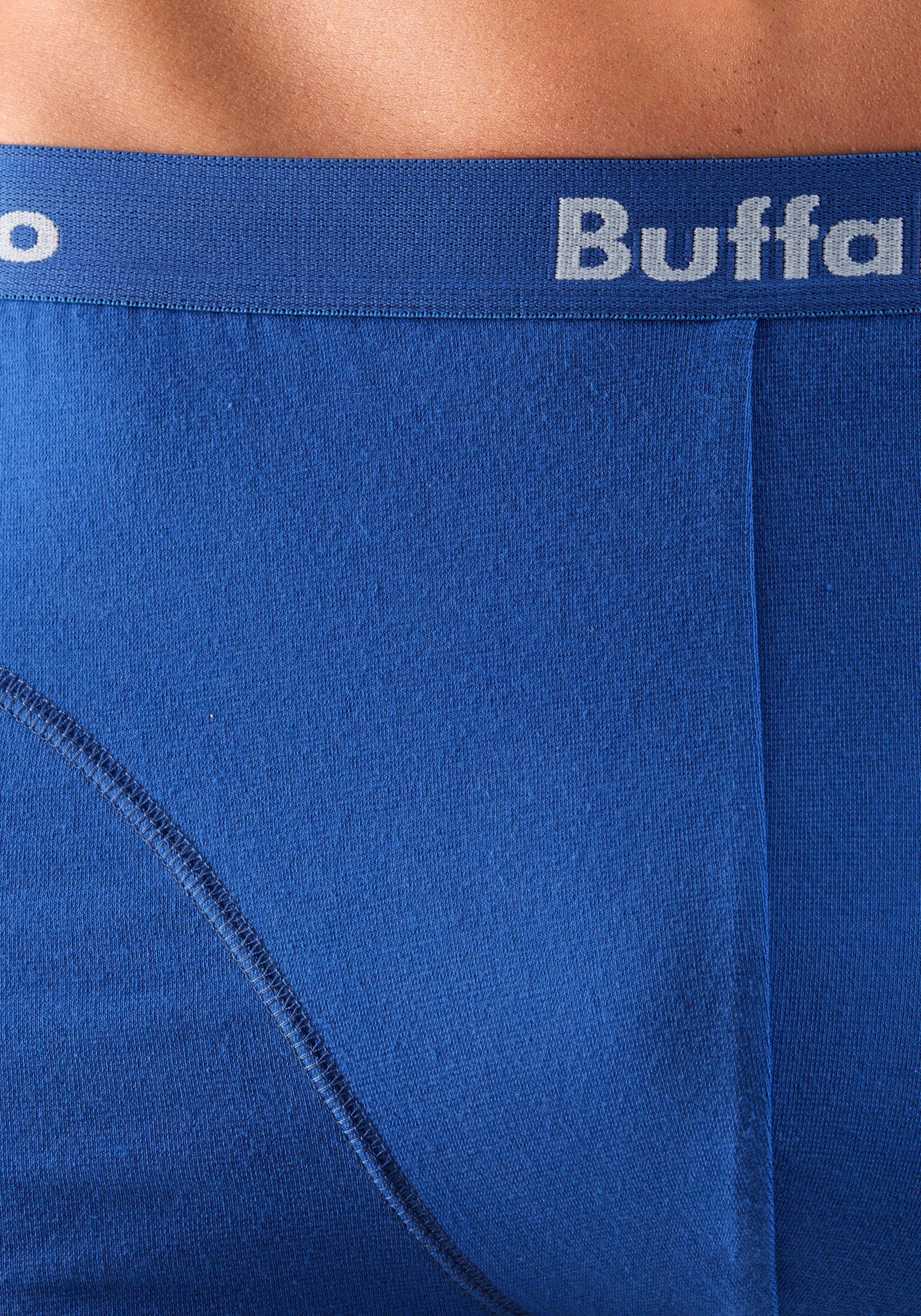 Buffalo Boxer (Packung, 3-St) anthrazit Overlock-Nähten royalblau, rot, mit vorn