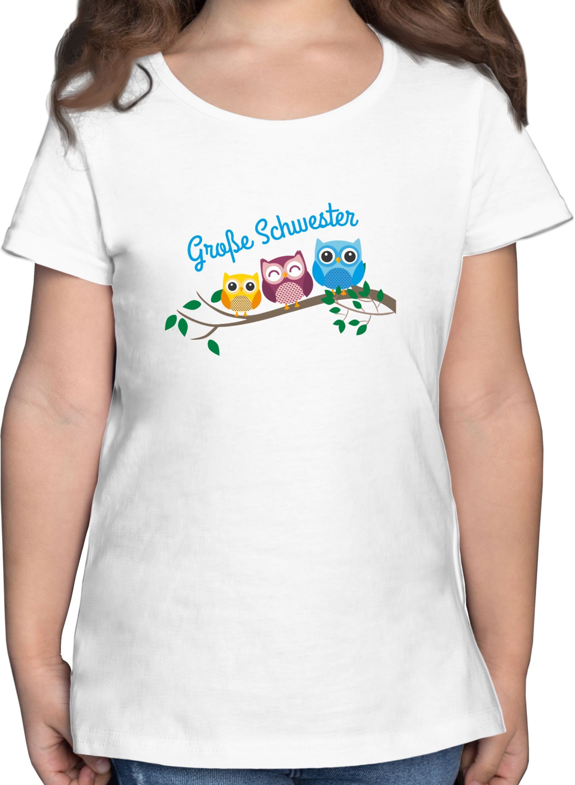 Shirtracer T-Shirt große Schwester Eulen Geschwister Bruder und Schwester