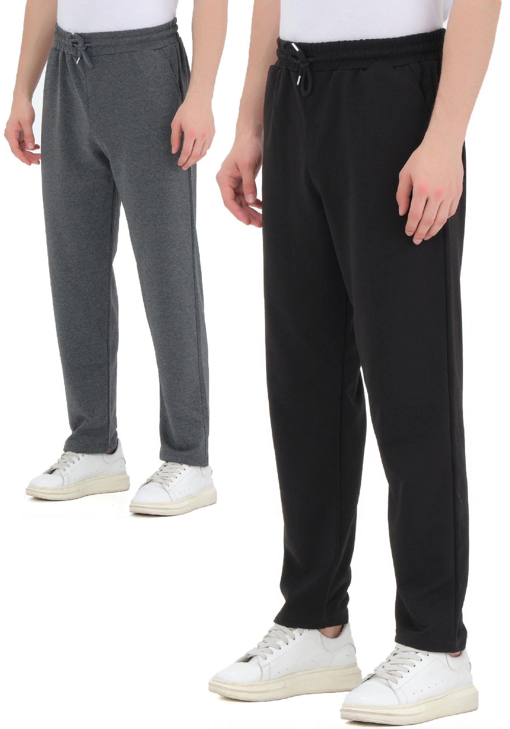 ROSS CAMP Jogginghose Sporthose Herren (2-tlg) Baumwolle, Freizeit, Sweatpants