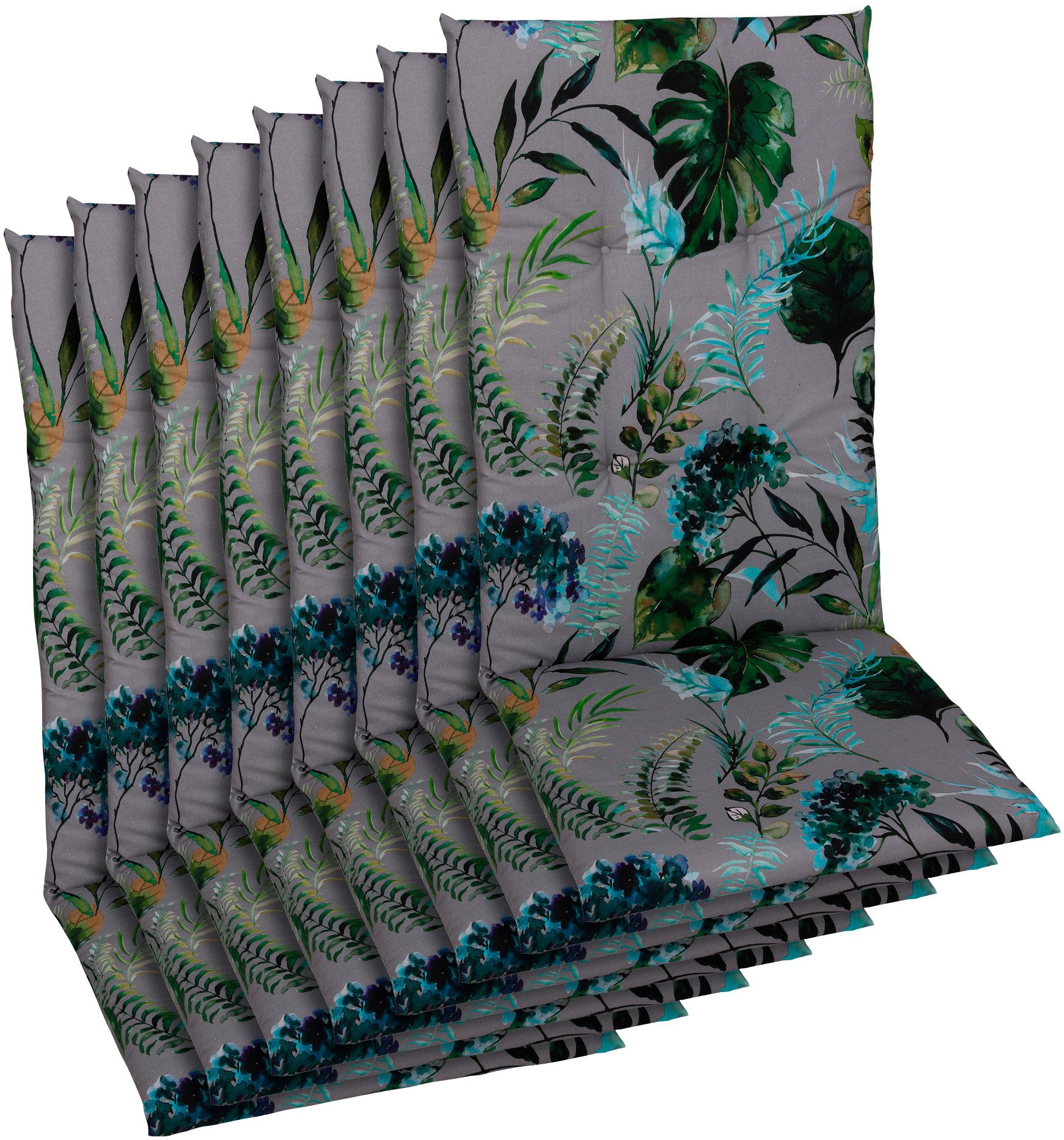 GO-DE Hochlehnerauflage, (Spar-Set, 8 St), Maße ca.: 48 cm x 118 cm x 5 cm