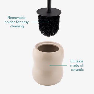 Navaris WC-Garnitur WC Garnitur aus Keramik und Edelstahl - WC Bürstenhalter inkl. Bürste, (1-tlg)