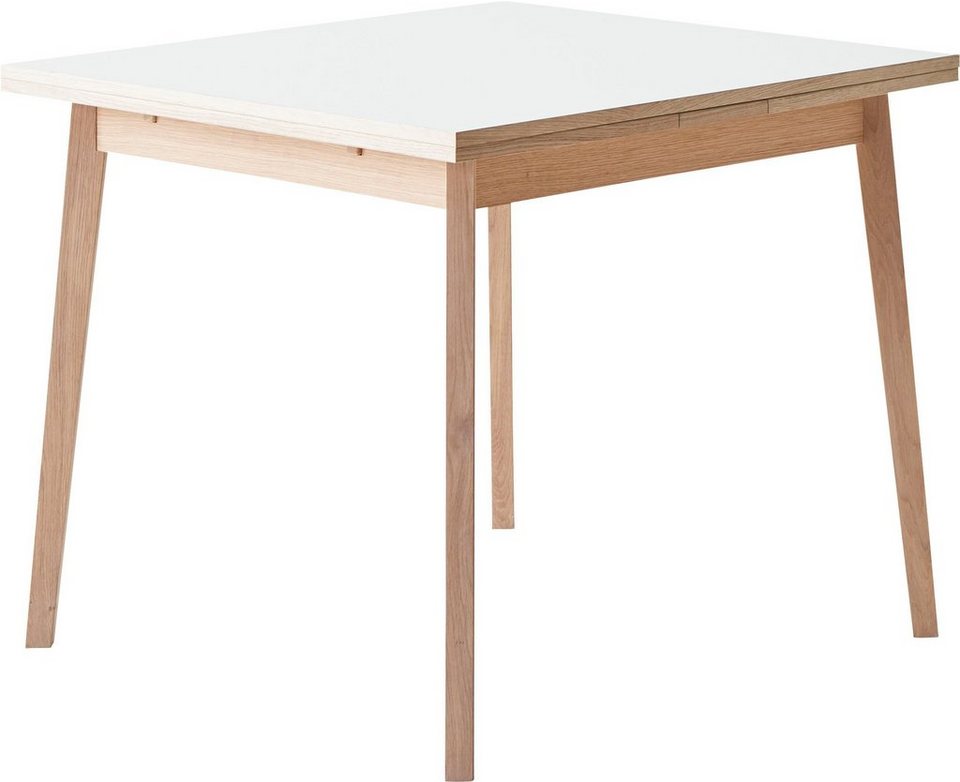 Hammel Furniture Esstisch Basic by Hammel Single, 90(164)x90 cm, Tischplatte  aus Melamin, Gestell aus Massivholz