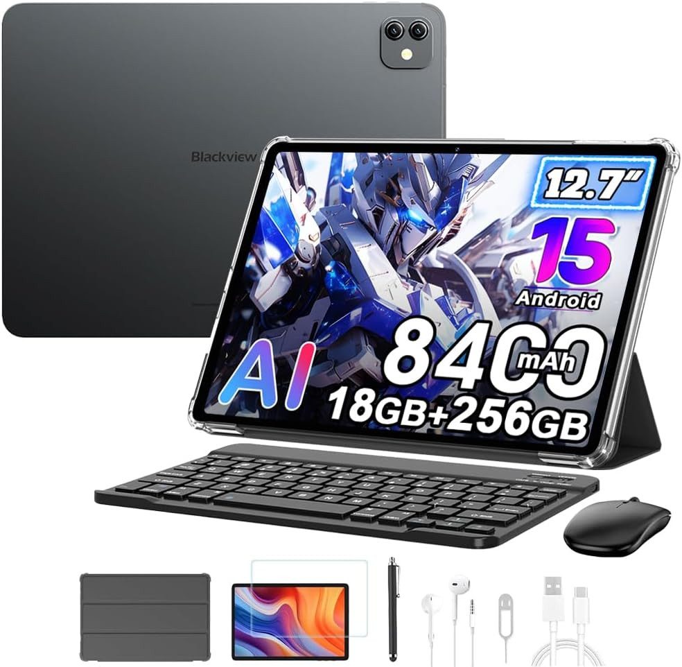 blackview 12.7" Link 8 2K+ 90Hz G100 Android 15 Tablet (256 GB, 4G(LTE), 12,7 zoll, Android 15, 8400mAh, G100, 256GB)