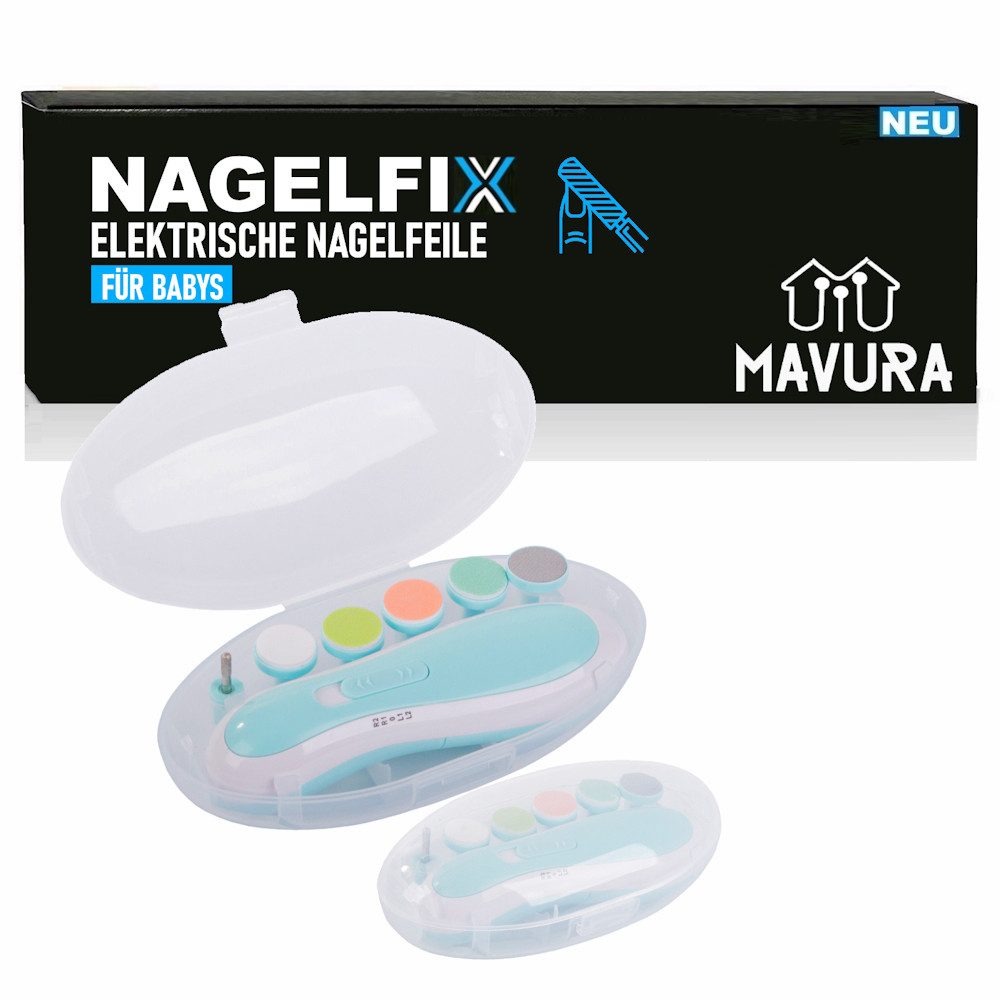 MAVURA Baby-Nagelschere NAGELFIX Elektrische Nagelfeile Baby Nagelknipser Nagelschere, Nageltrimmer Set