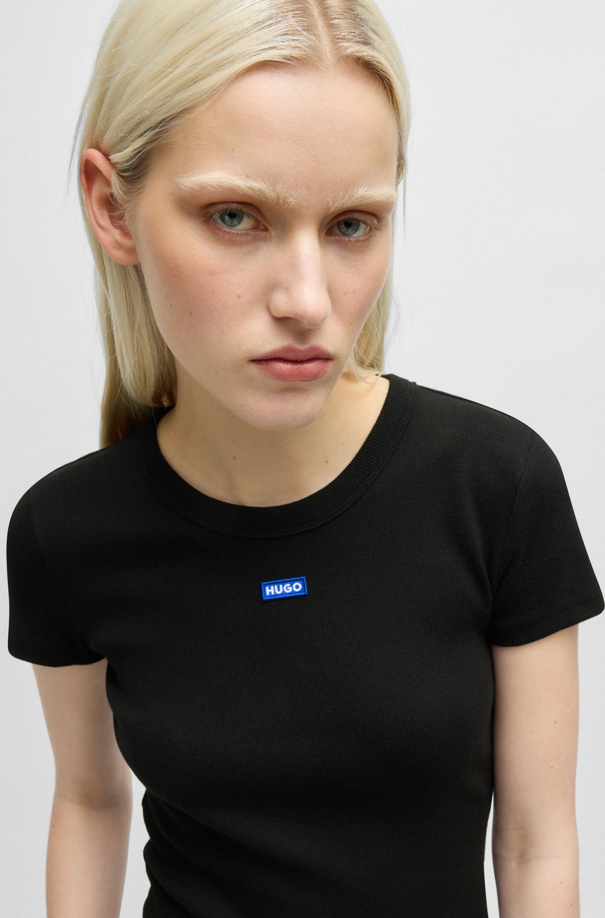 HUGO Blue T-Shirt Easy Tee mit HUGO Aufnäher