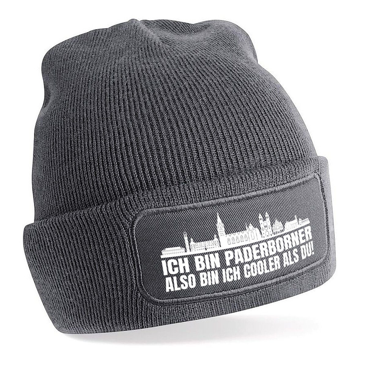 Beanie Strickmütze Beanie mit Spruch ICH BIN PADERBORNER