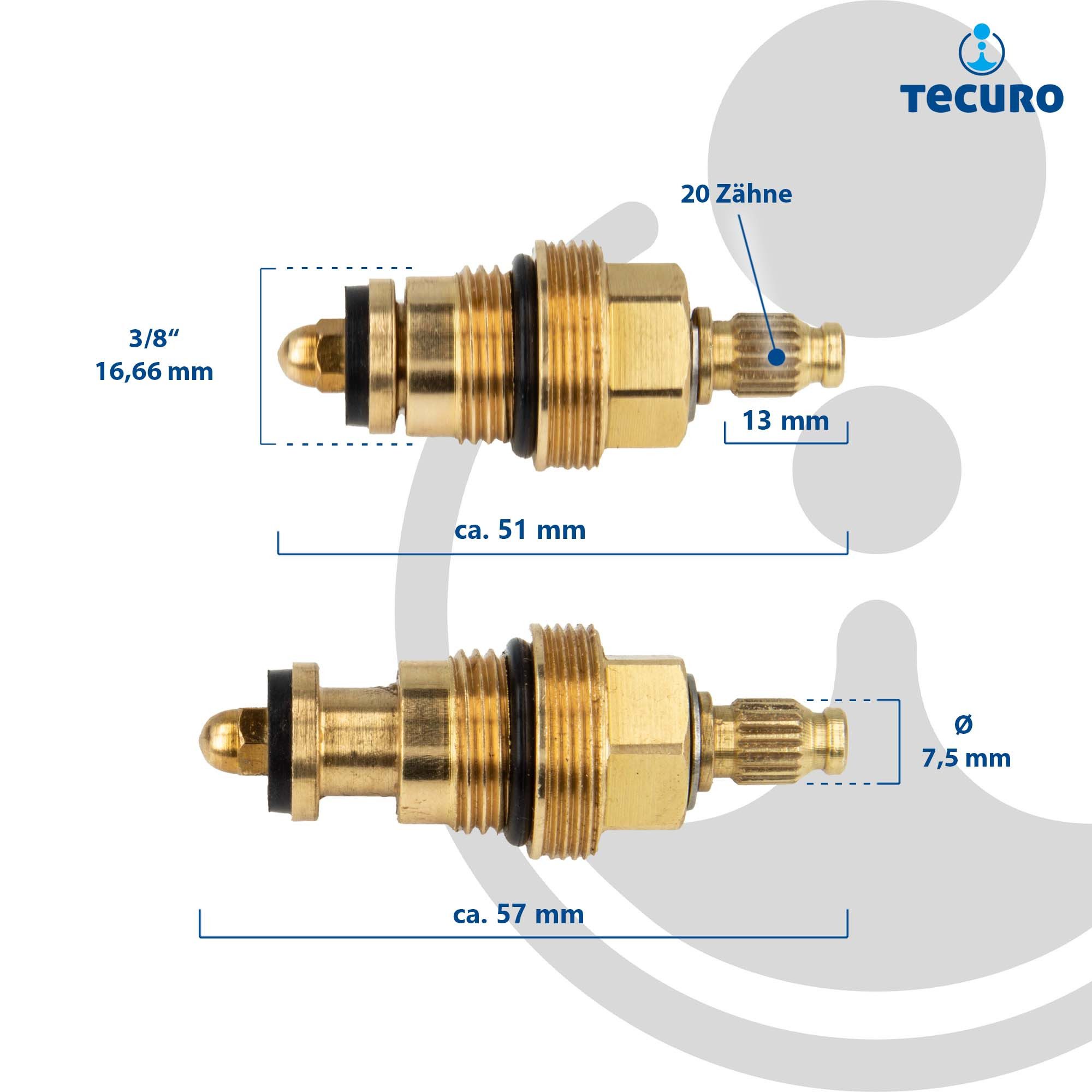 tecuro Badarmatur Universal Ventil Oberteil für Zweigriff-Armaturen und Ventile – Bild 4 von 5
