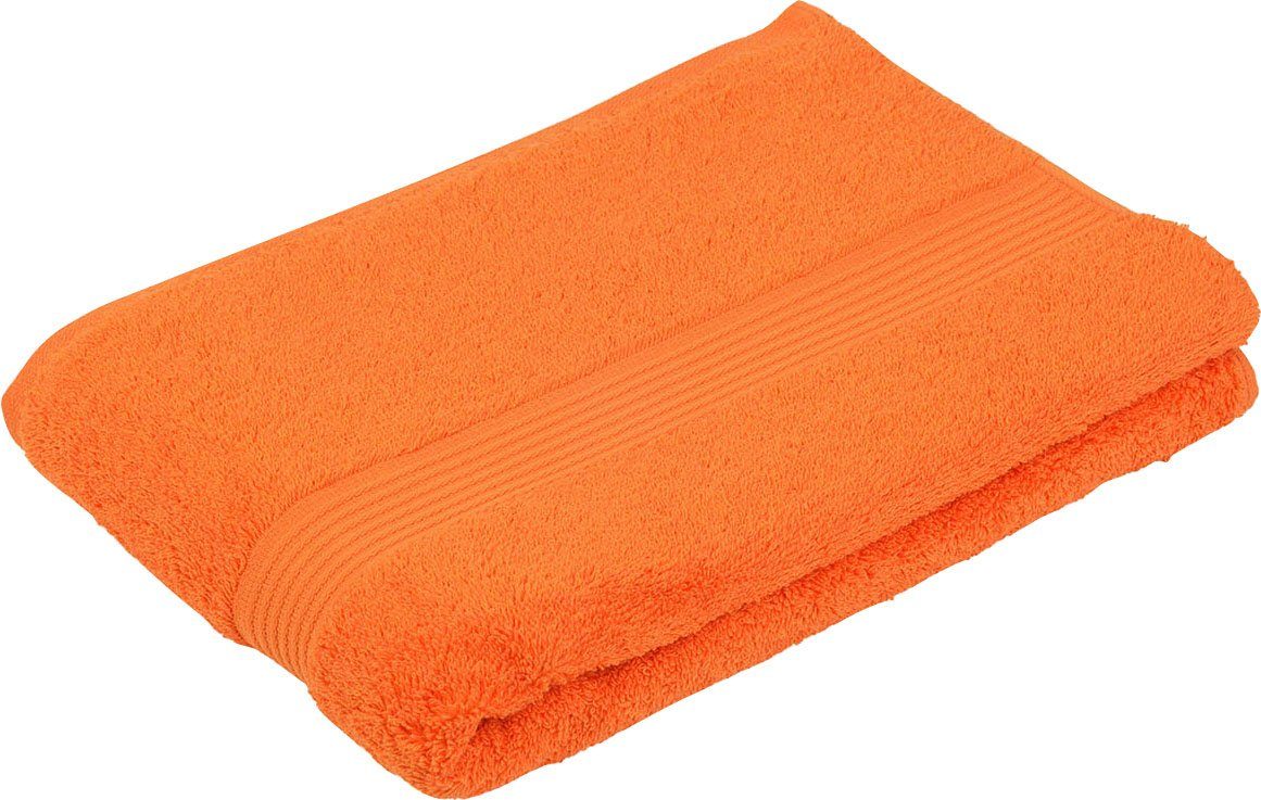 moderne 100% York, Badetuch Borte, strukturierte Größen Baumwolle, Uni-Farben, (1-St), Gözze Frottier orange in New 2