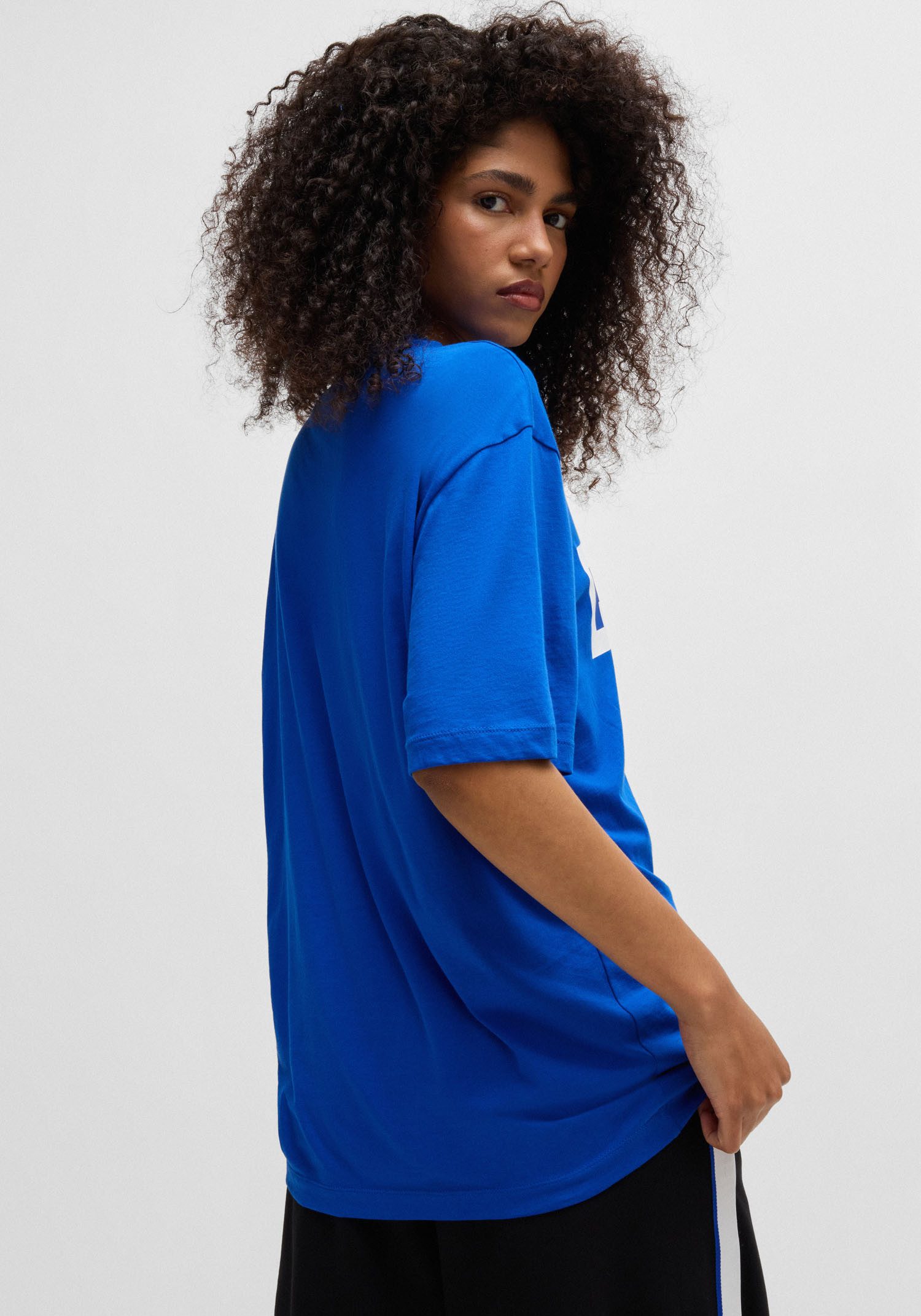 HUGO T-Shirt Nico mit großem Logo-Print, Unisex