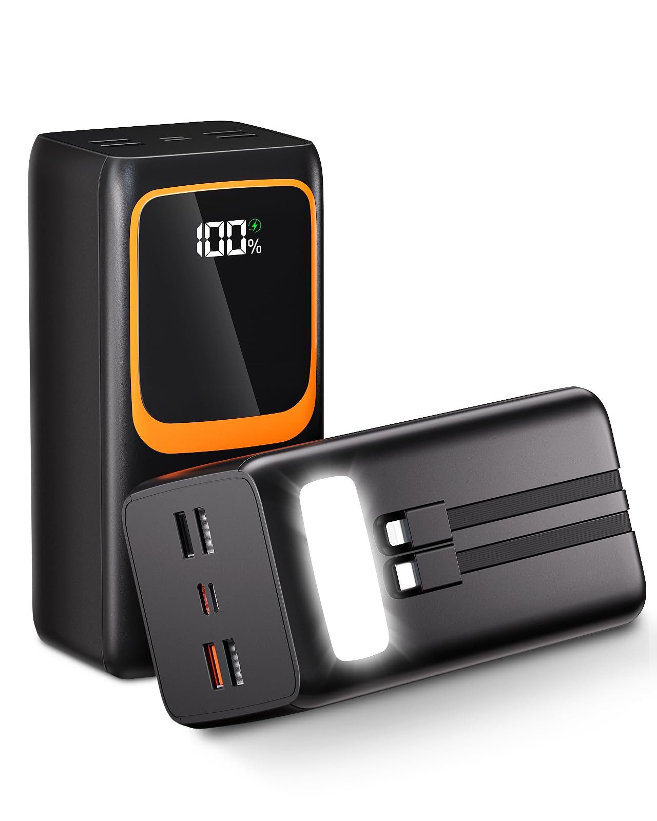 AIBISTAR 80000mAh Powerbank, 22,5W, integrierte Kabel, 7 Ausgänge Powerbank, powerbanks mit LED Display,ideal für Camping, Reisen & Notfälle