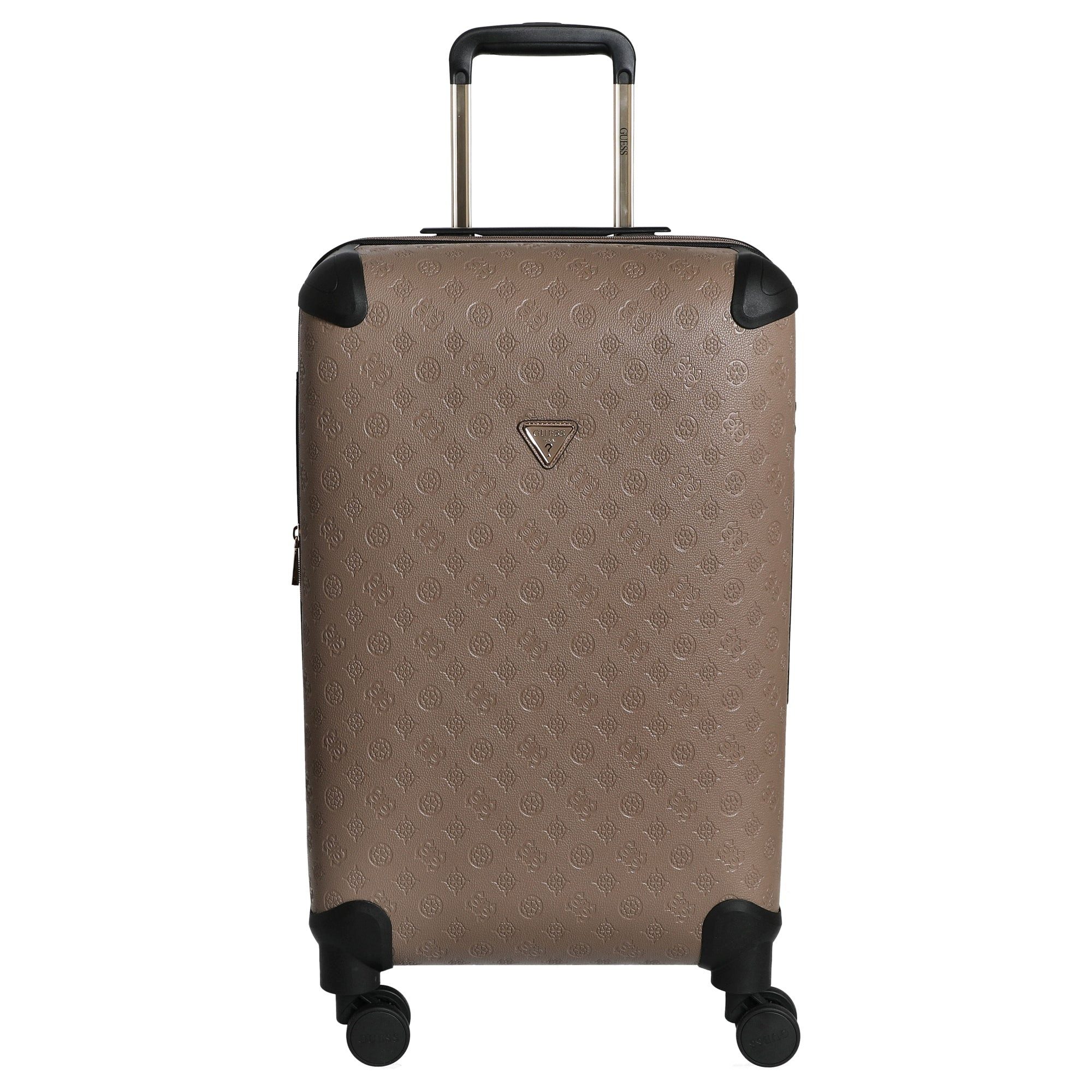 Guess Koffer Wilder 22 IN - 4-Rollen-Trolley M 64 cm erw. (dark taupe logo), 4 Rollen Rollen