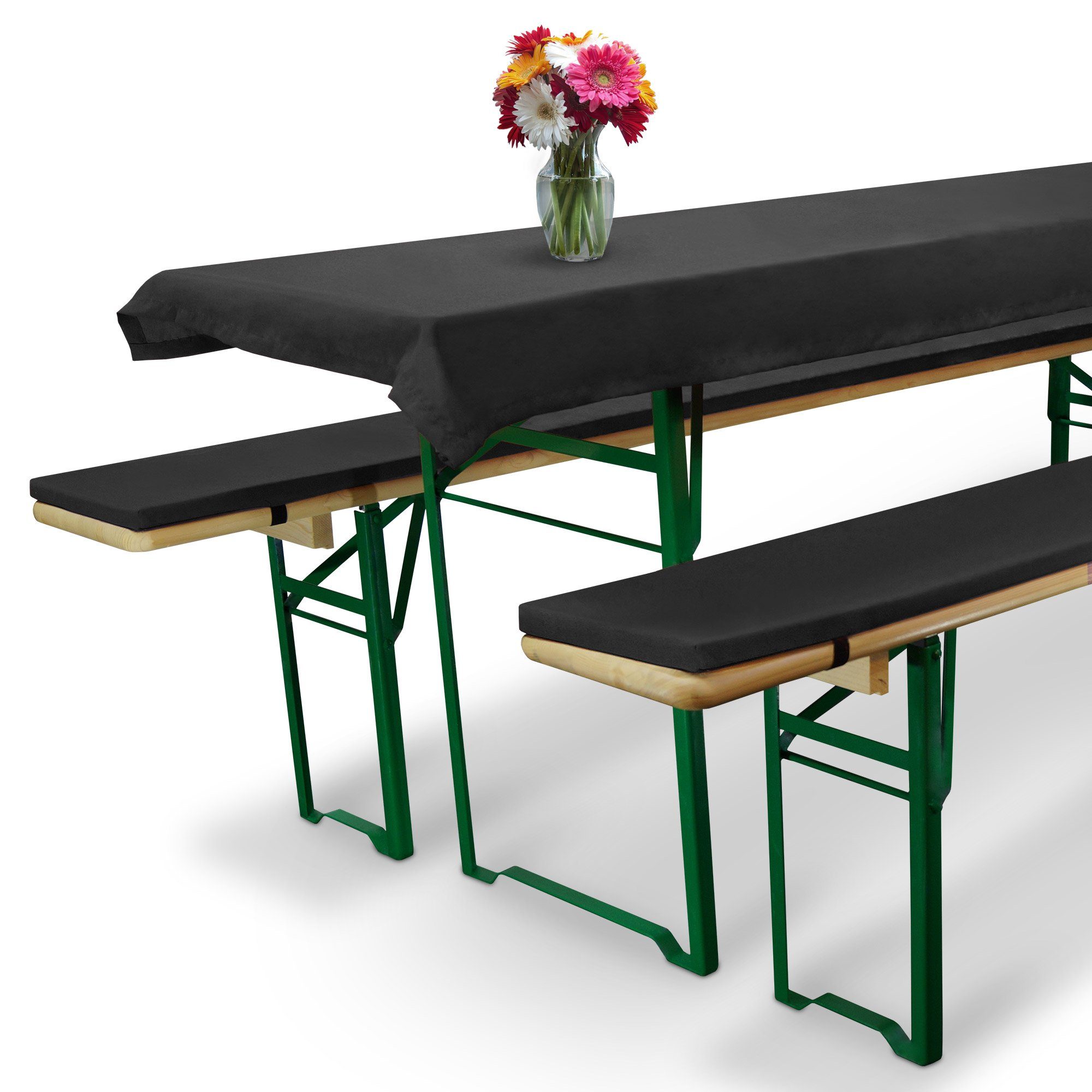 Bankauflage 3tlg Bierzeltgarnitur Auflage Set 50cm Comfort XS, 3tlg., Anthrazit