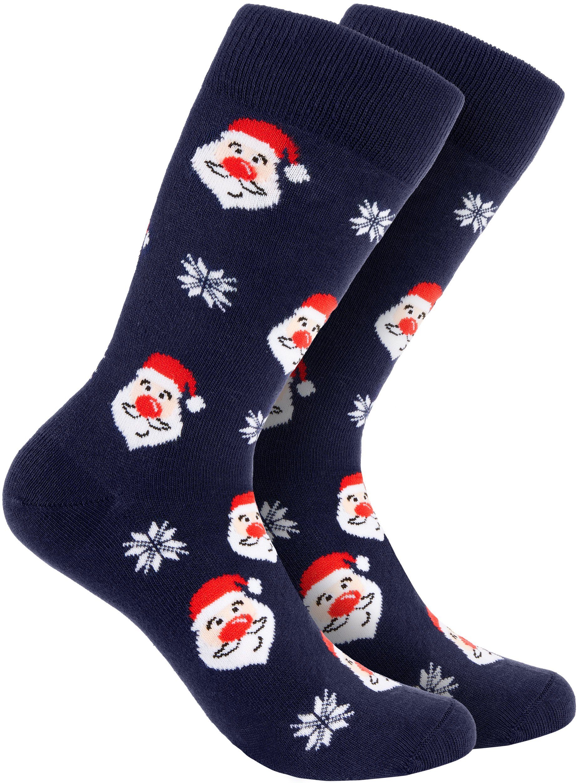 BRUBAKER Socken 6 Paar Männer - Weihnachten für Herren (Set, Set Socken - Adventskalender 6-Paar, Lustige Weihnachtssocken 6er-Pack) Baumwollsocken Geburtstag Bunte 41-45