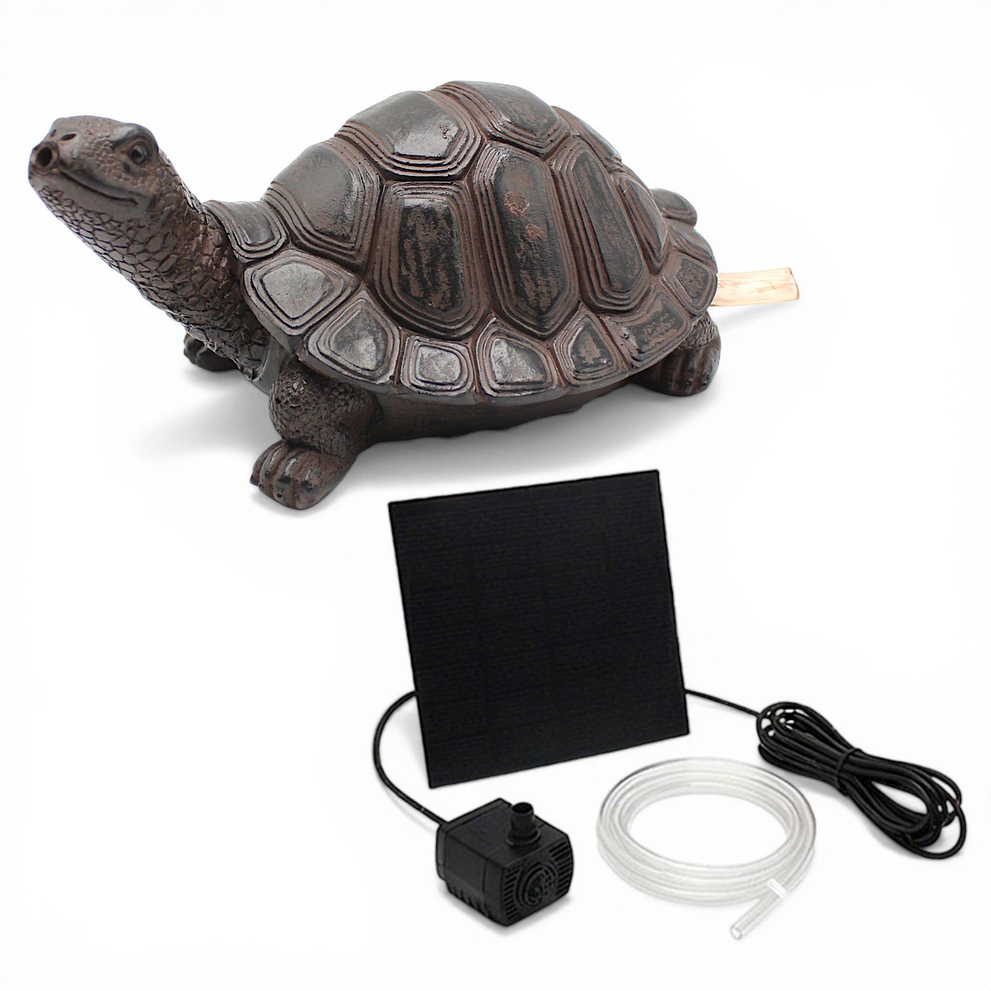 Arnusa Wasserspeier Solar Springbrunnen Schildkröte mit Pumpe Wasserspiel Teich, Teichdekoration Gartenfigur Komplett-Set