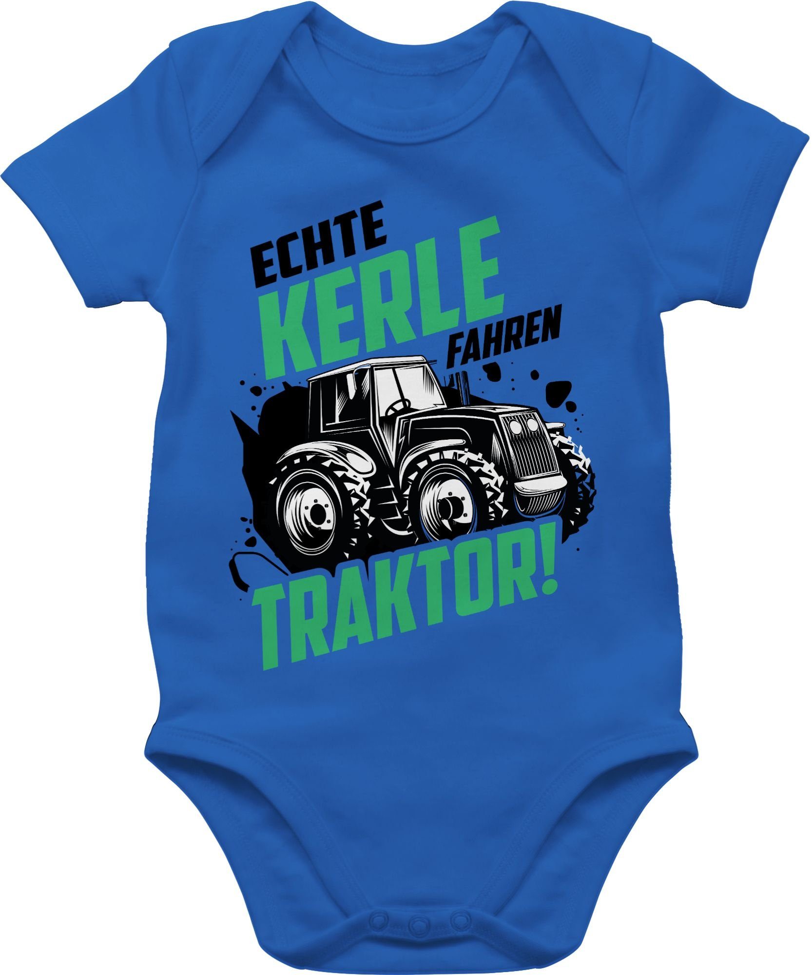Shirtracer Shirtbody Echte Kerle fahren Traktor Trecker Landwirt Bauer Geschenk Baby Bagger Traktor und Co. 2 Royalblau