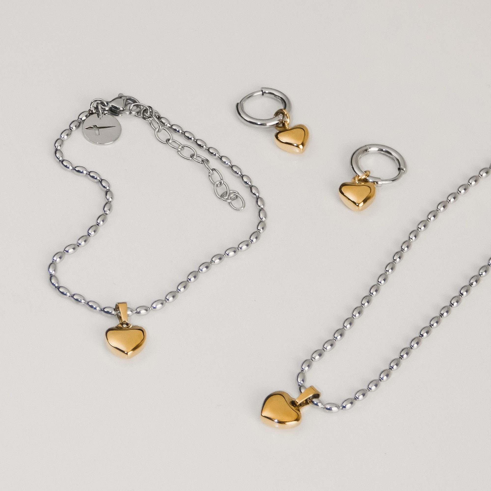 Tamaris Paar Ohrstecker Tiny Steel Heart Edelstahl