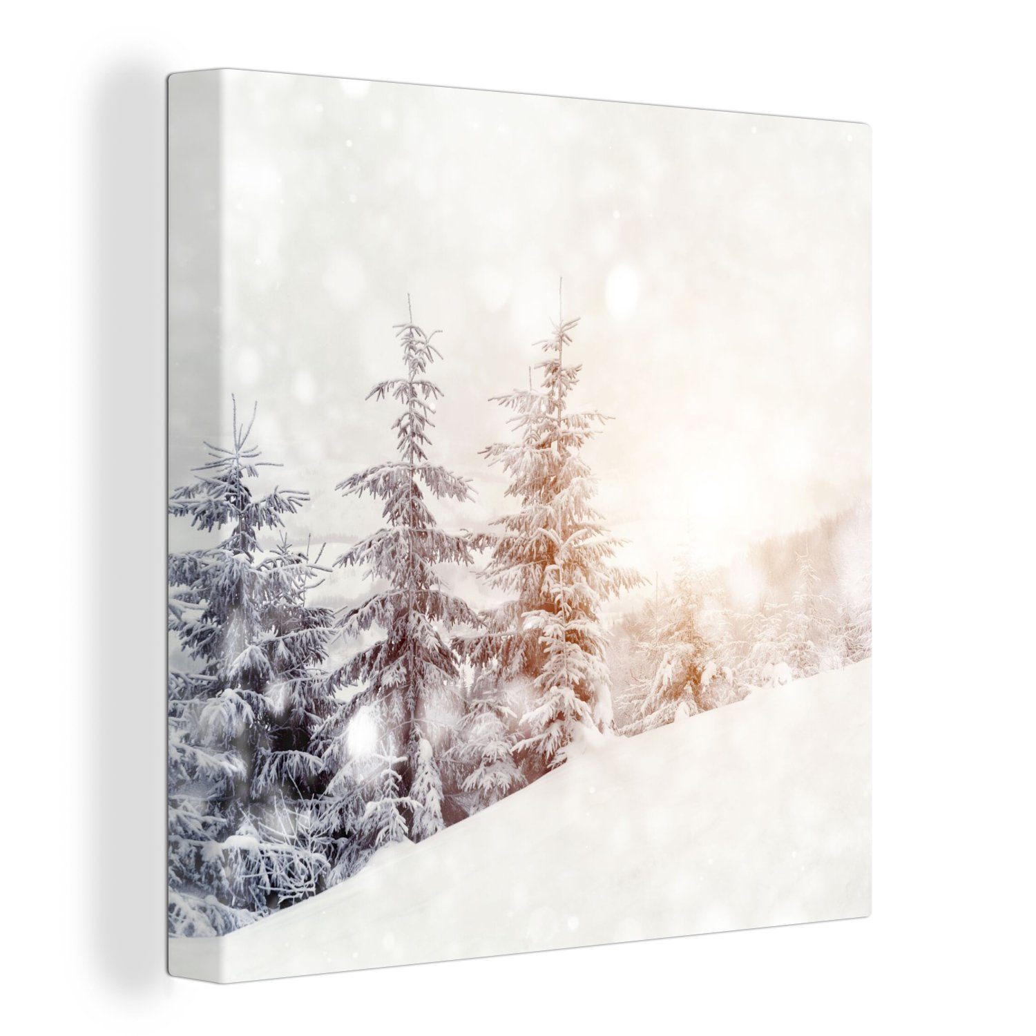 OneMillionCanvasses® Leinwandbild Baum - Schnee - Winter, Fotodruck (1 St), günstig online kaufen