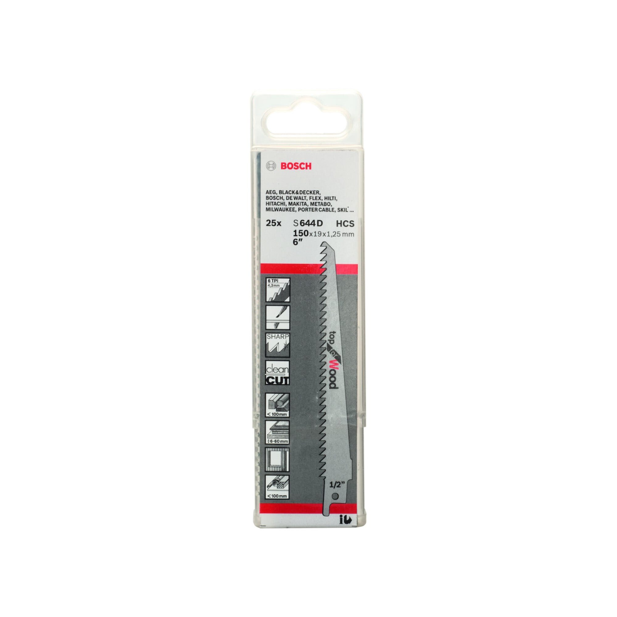 Bosch Professional Säbelsäge Bosch Säbelsägeblatt S 644 D VE à 25 Stück Top for Wood