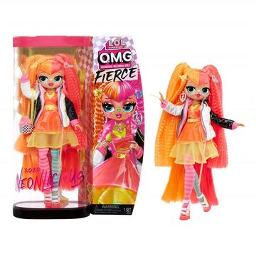 L.O.L. SURPRISE! Anziehpuppe O.M.G. Fierce Neonlicious, 29 cm, mit 15 Überraschungen, mit Outfit und Accessoires