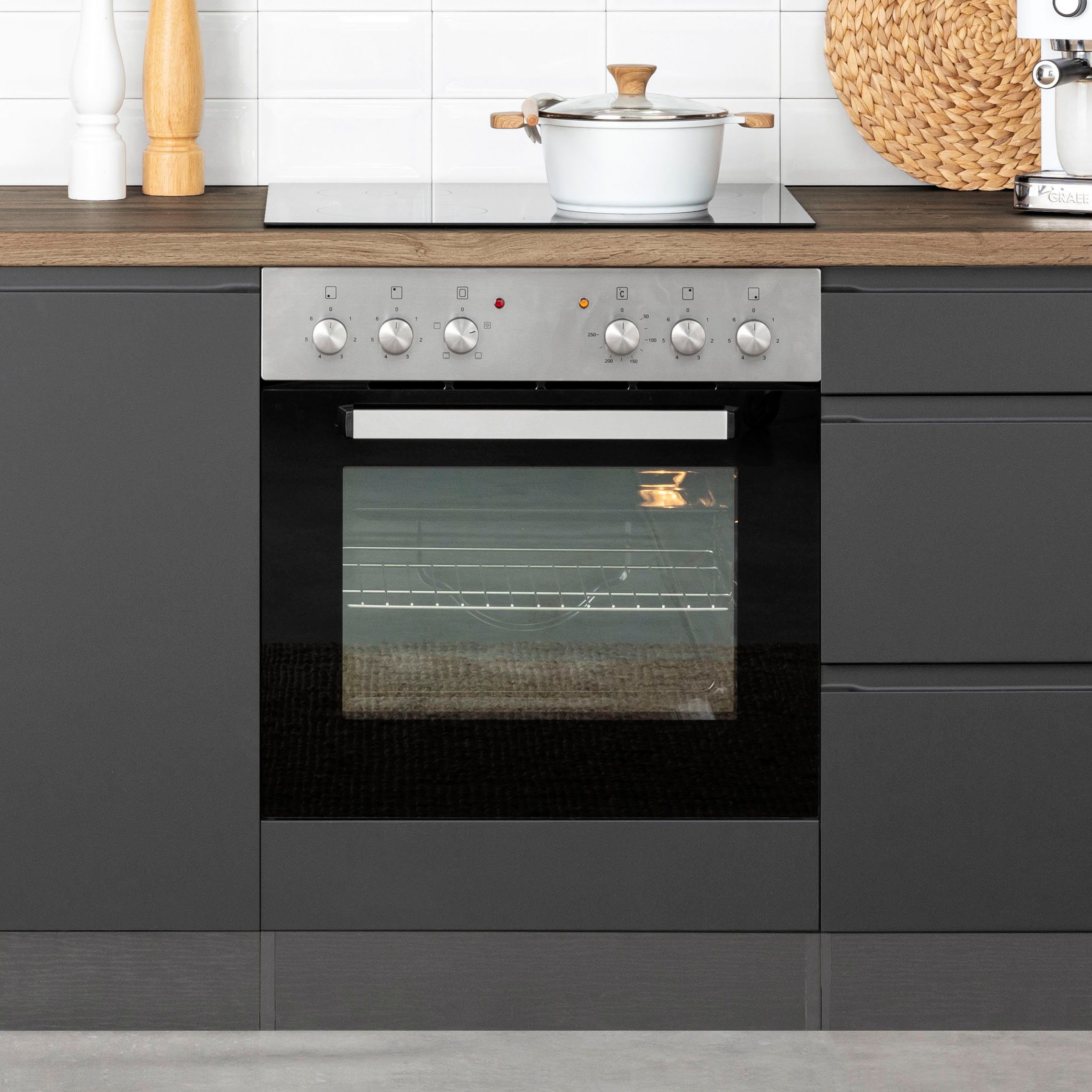 KOCHSTATION Herdumbauschrank KS-Bruneck Herdumbauschrank >>Bruneck<< 60 cm breit, hochwertige MDF-Fronten