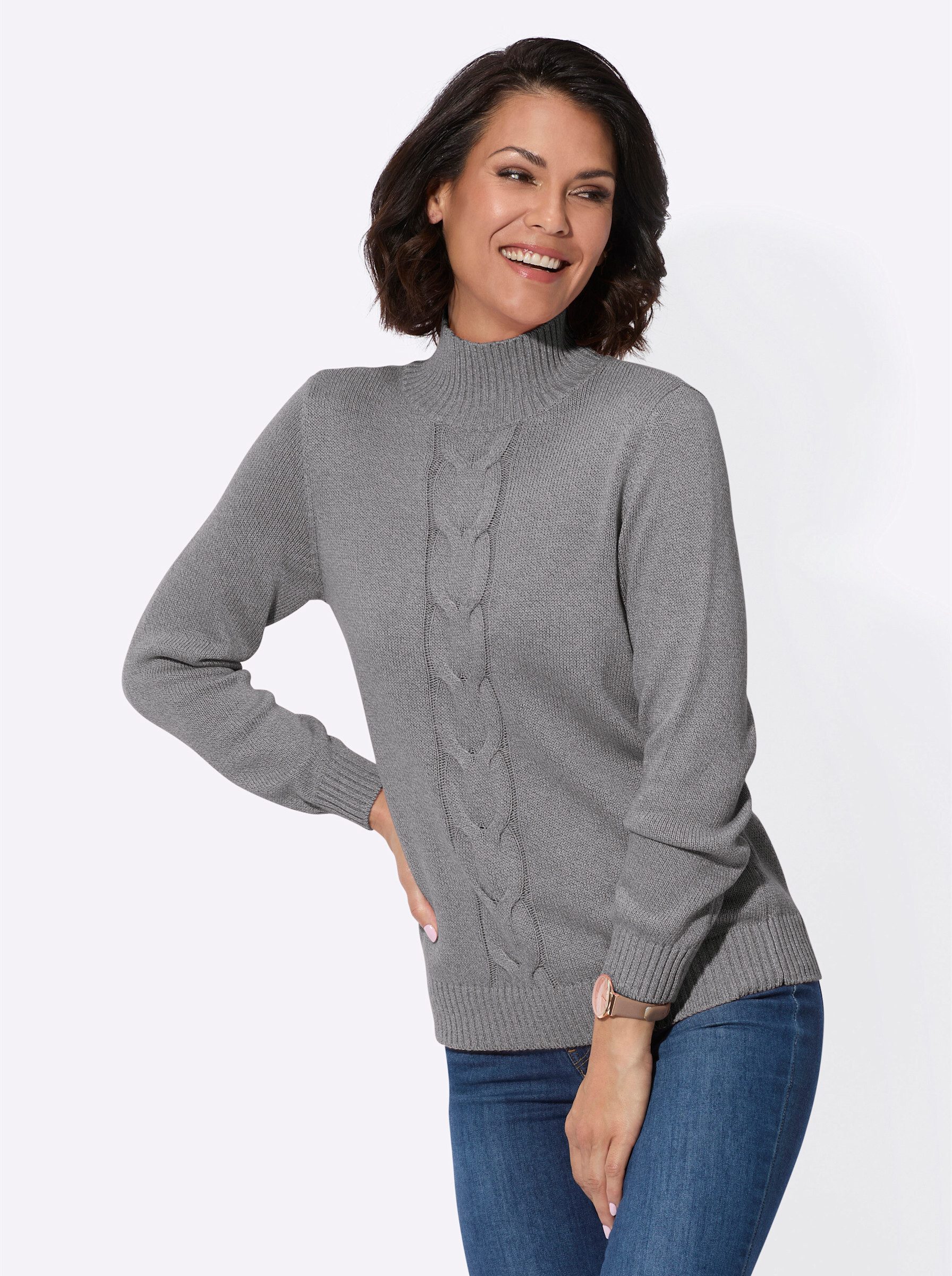 Strickpullover Stehkragenpullover