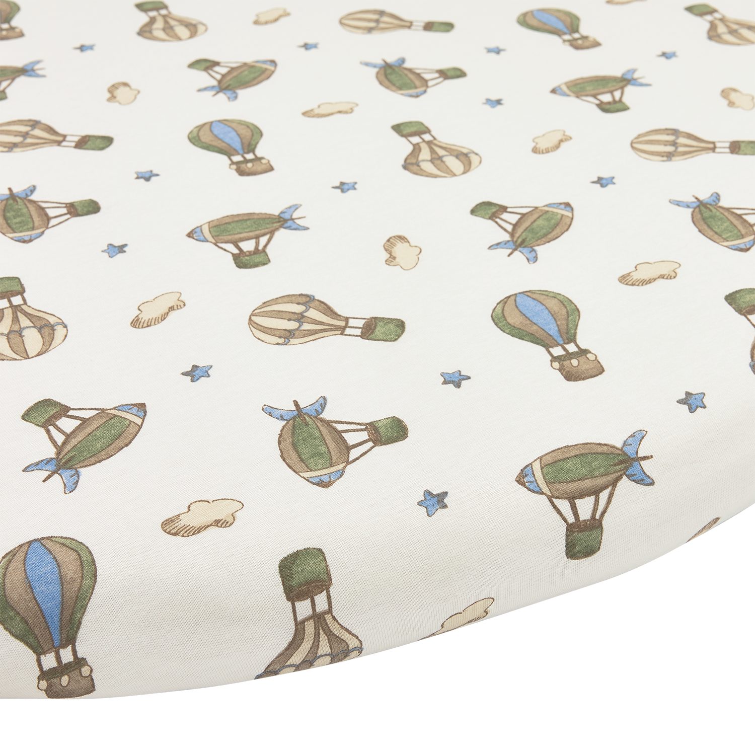 Meyco Baby Spannbettlaken Air Balloons Multicolour, Jersey, Gummizug: Rundum, (1 Stück), Rond 90/95cm