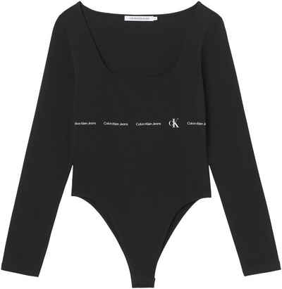 Calvin Klein Jeans Langarmbody »REPEAT LOGO SQUARE NECK LS BODY« mit Calvin Klein Logo-Schriftzug & Monogramm