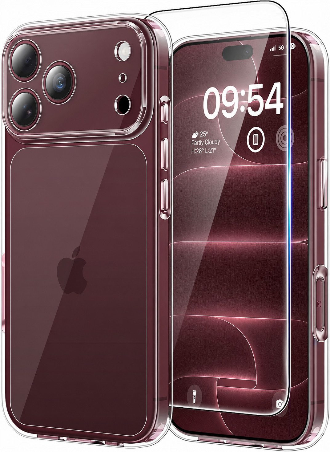 MSM Protech Handyhülle Hülle + 2X Schutzglas für iPhone 18 Pro / 18 Pro Max Panzerfolie KLAR