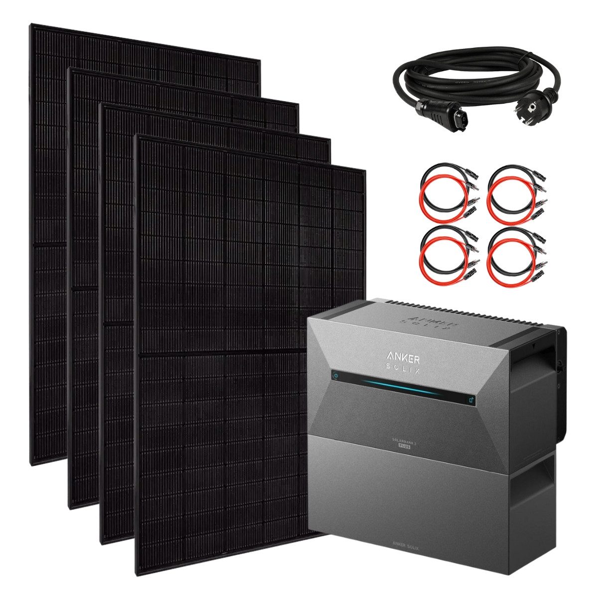 MyVoltaics Balkonkraftwerk Solaranlage 1760+ Watt - inkl. Anker SOLIX Solarbank 2 Pro (3,2 kWh), 1760 W, bifaziale Module (bis zu +30% mehr Modulleistung), (Set, 6-St., inkl. Erweiterungsakku BP1600 – anschlussfertig), Genehmigungsfrei, jetzt mit versandkostenfreier Lieferung