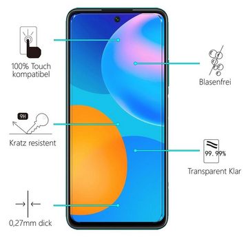 CoolGadget Schutzfolie Panzerfolie für Huawei P Smart 2021, (9H Härtegrad, 2x Schutzglas, 1xReinigungset), Displayfolie Schutzfolie 2 Stück für Huawei P Smart 2021 Glas Folie