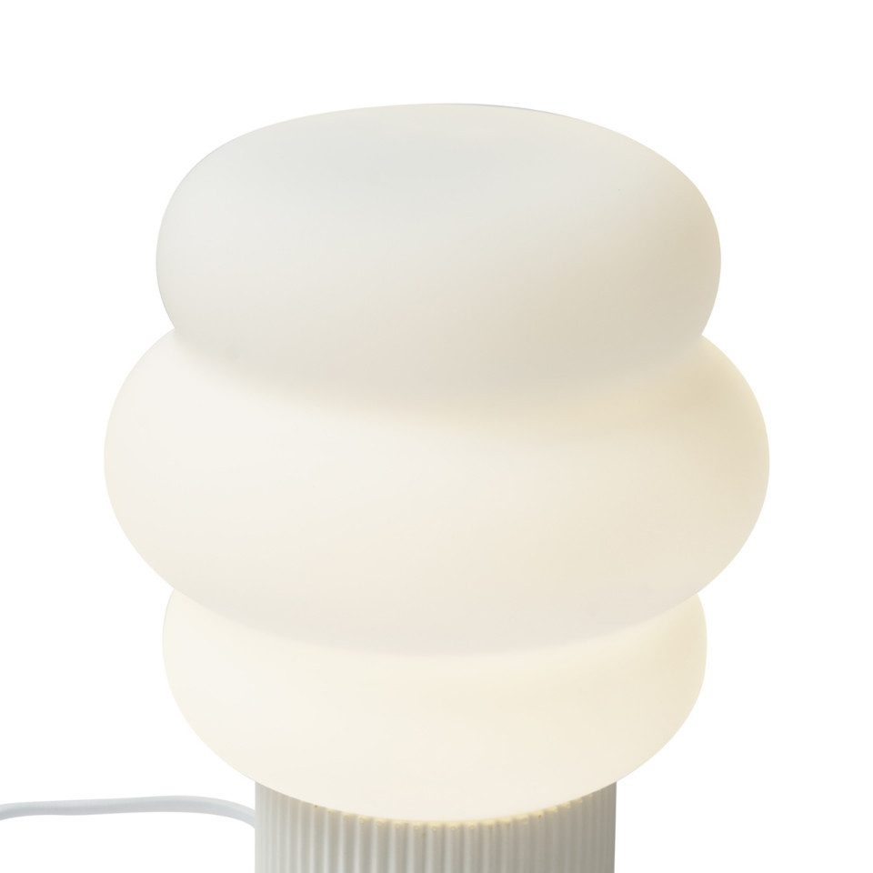 Qazqa Tischleuchte Kumo, ohne Leuchtmittel, E27, Beige, Japandi, Glas, 1-fl günstig online kaufen