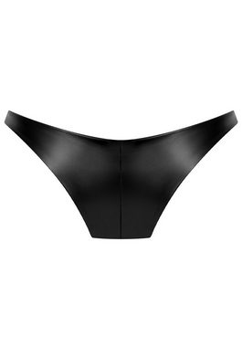 Obsessive Slip Wetlook Slip mit Ringen - schwarz