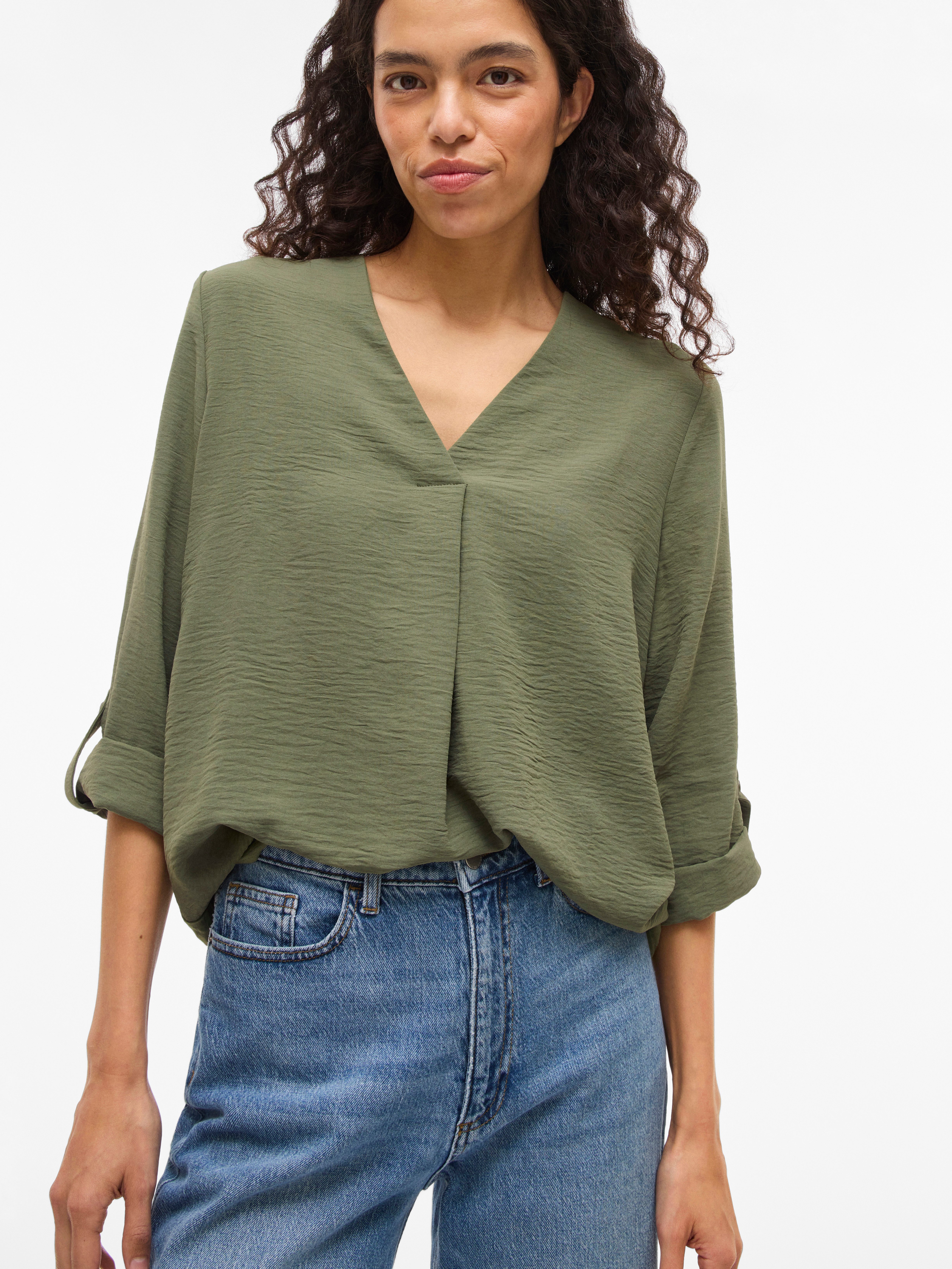 Vila Blusenshirt VIJOSA 3/4 V-NECK TOP - NOOS