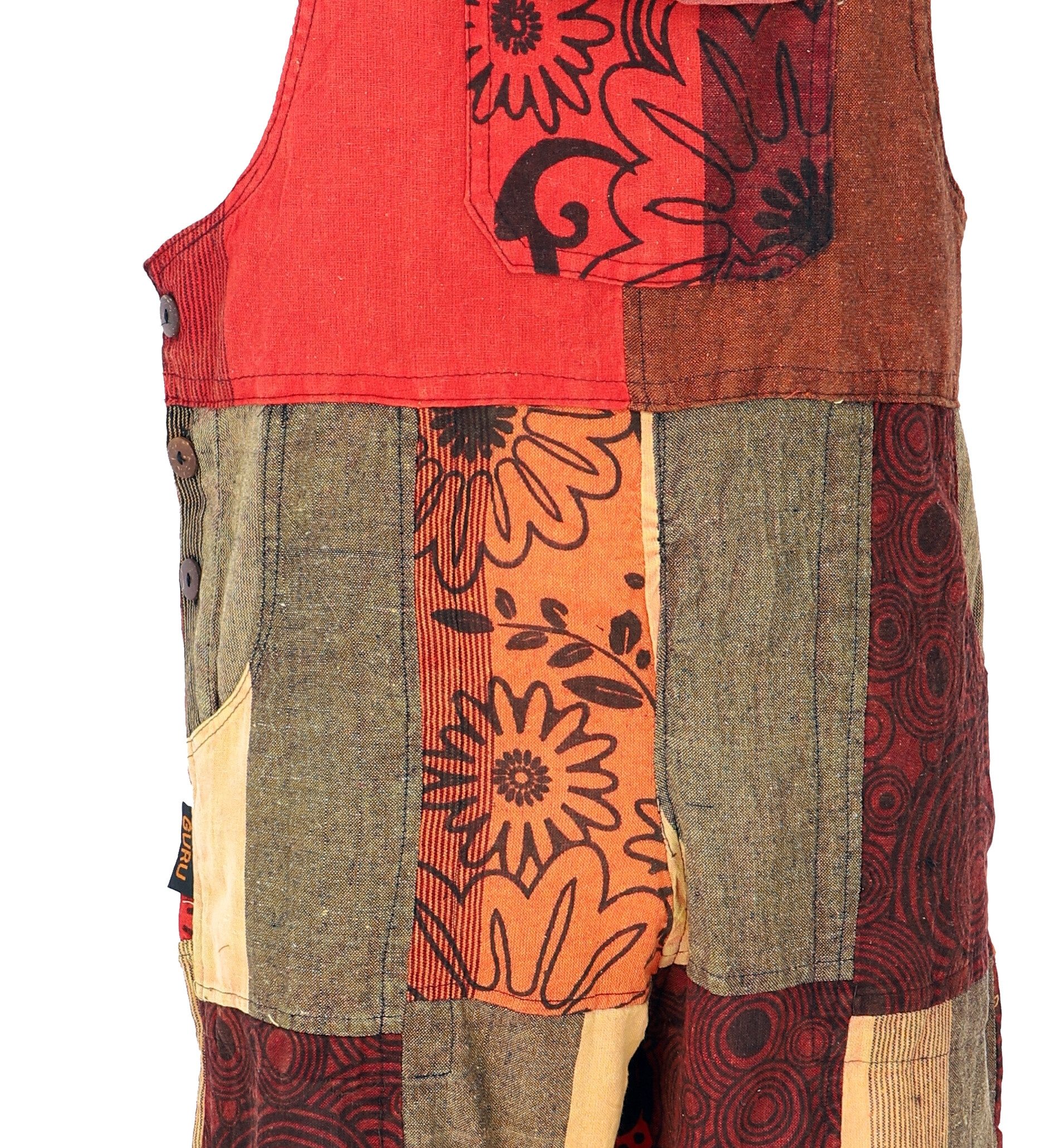 Guru-Shop Relaxhose Patchwork Latzhose, Unisex Boho Overall,.. Ethno Style, alternative Bekleidung
