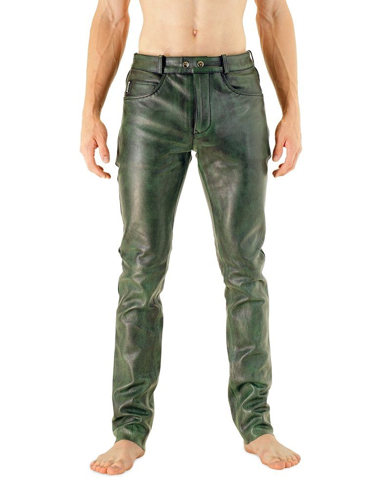  Bockle® Ricbo Aniline 501 leather pants Men jeans